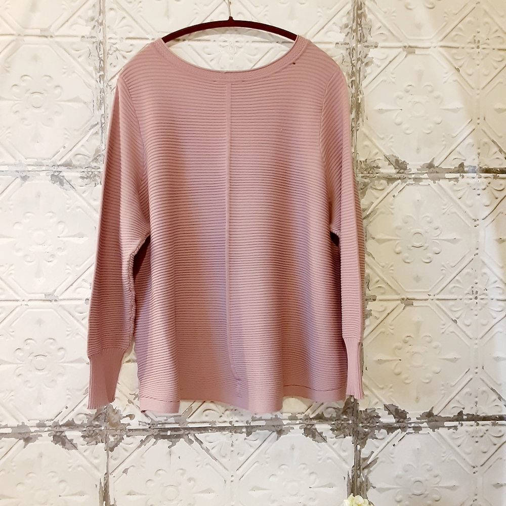 CYRUS MAUSHA BALLET PINK COTTAGECORE CABLE KNIT LIGHTWEIGHT KNIT TOP SZ 3X